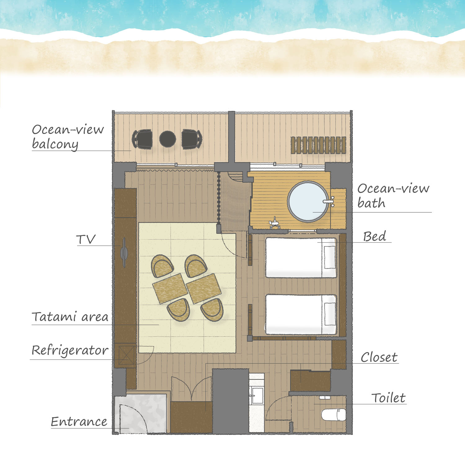 プレミアムルームアジアン間取り図