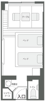 スタイリッシュツインルームの見取り図